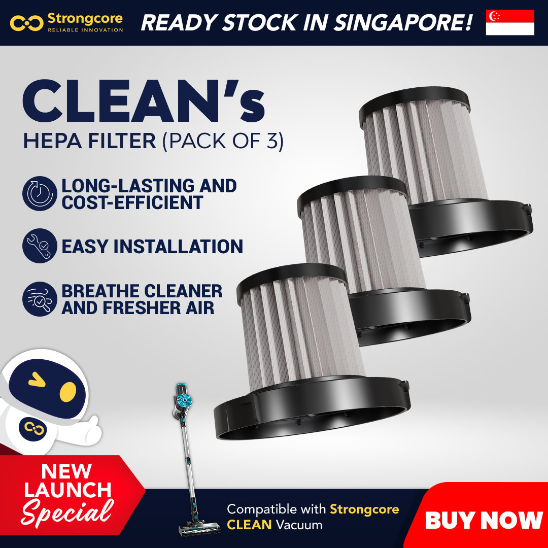 Strongcore CLEAN Vacuum Pack of 3 Replacement HEPA Filter