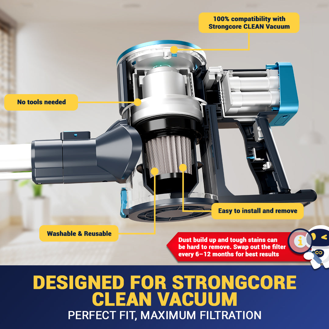 Strongcore CLEAN Vacuum Pack of 3 Replacement HEPA Filter