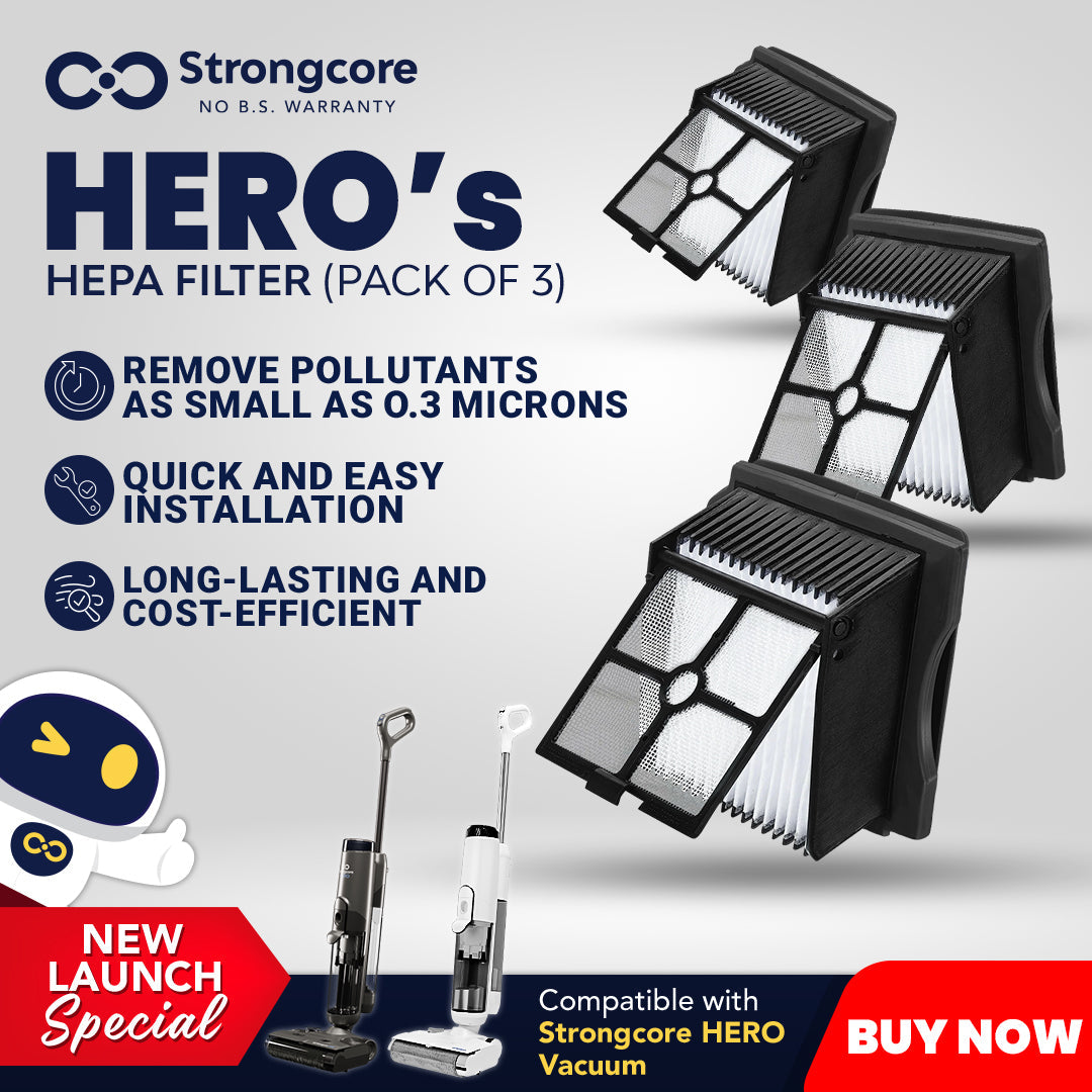Strongcore HERO Vacuum Pack of 3 Replacement HEPA Filter