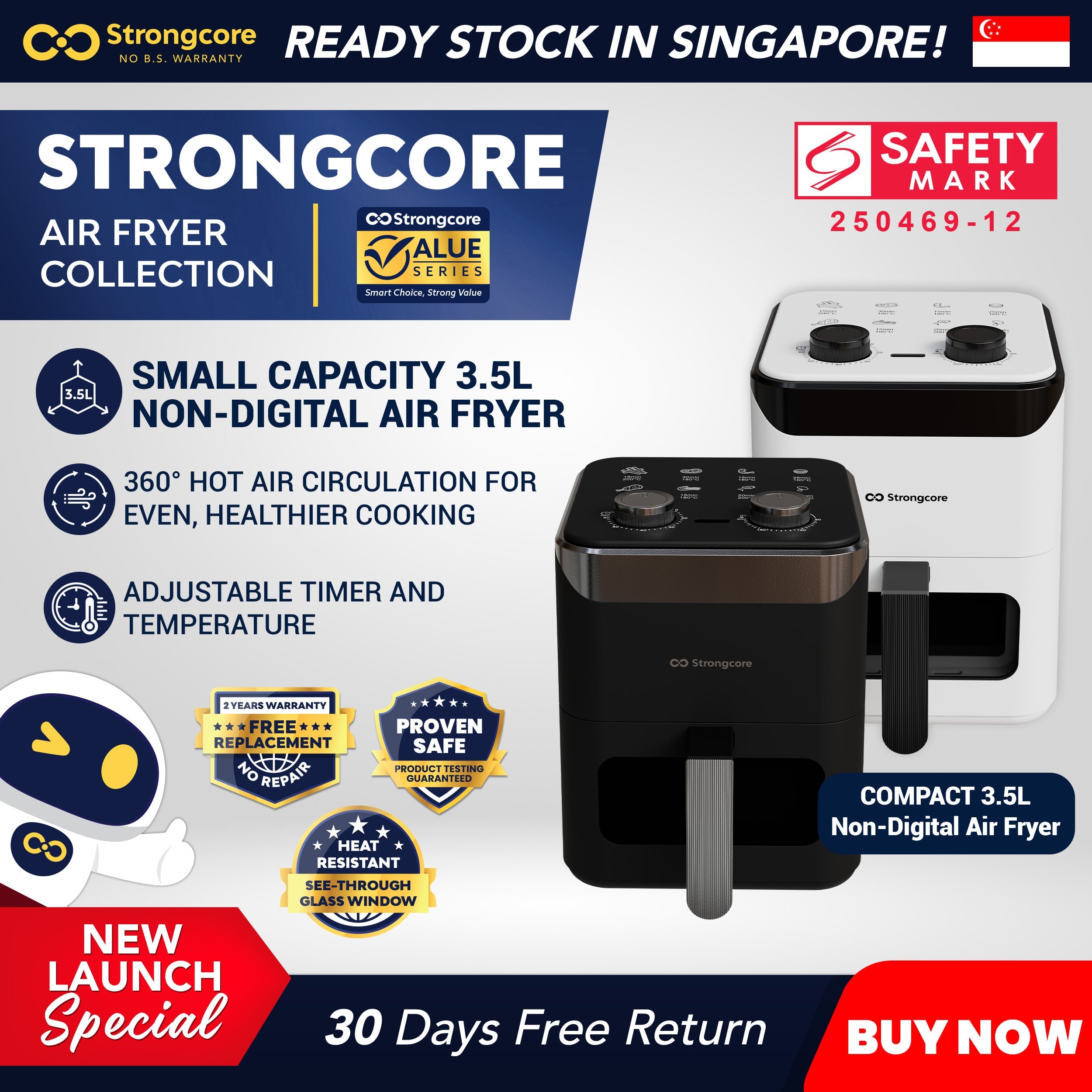 Strongcore COMPACT 3.5L Air Fryer