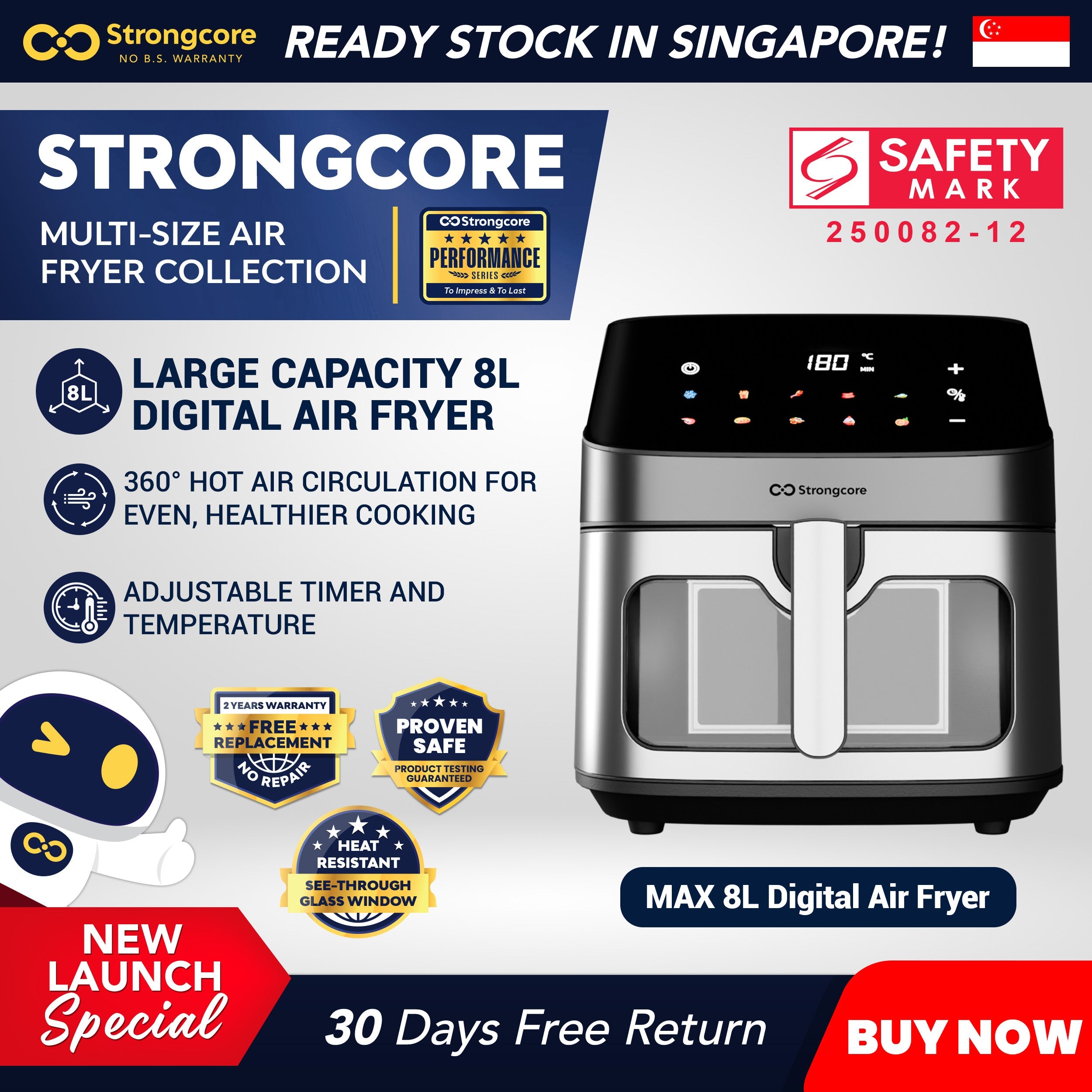 Strongcore MAX 8L Digital Air Fryer