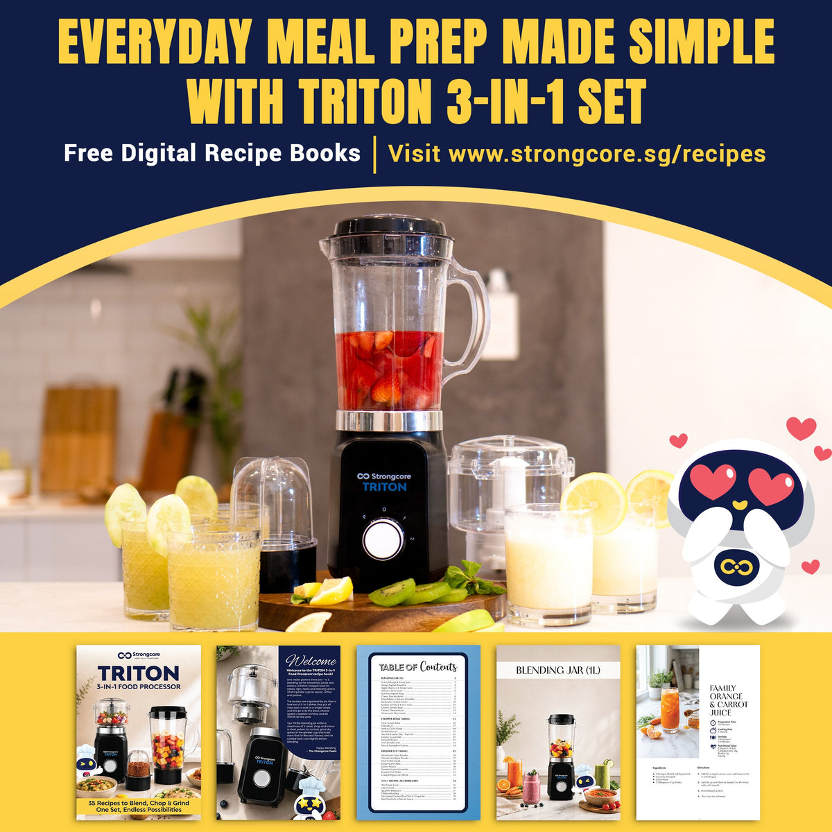 Strongcore TRITON 3-in-1 Food Processor