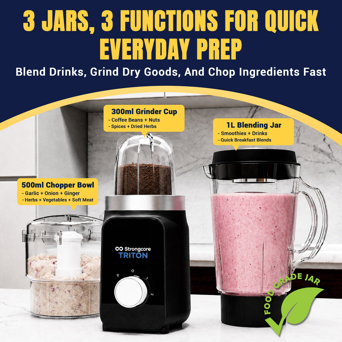 Strongcore TRITON 3-in-1 Food Processor