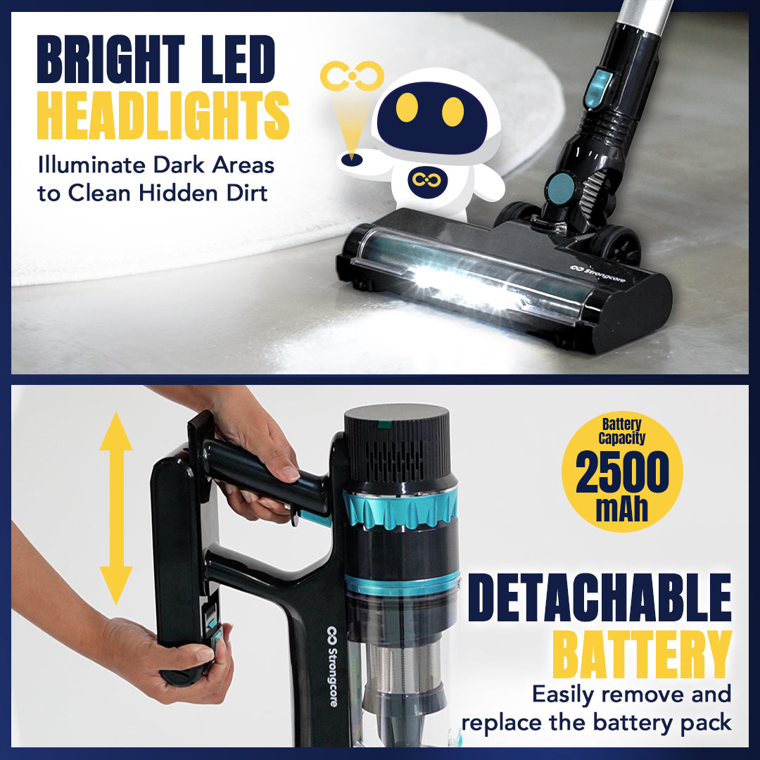 GRIT Cordless Vacuum Cleaner with Auto Dust-Sensing Mode