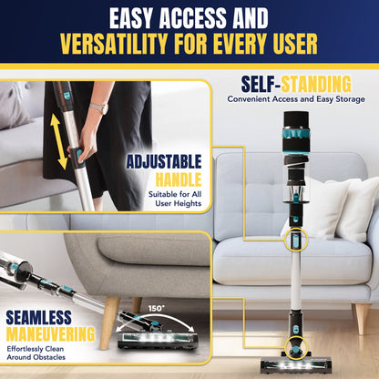GRIT Cordless Vacuum Cleaner with Auto Dust-Sensing Mode