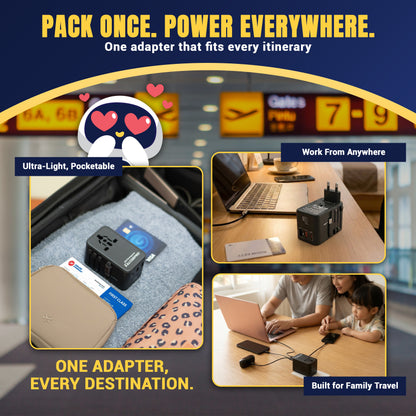 FalconPro 70W GaN Universal Travel Adapter - PPS Fast Charging