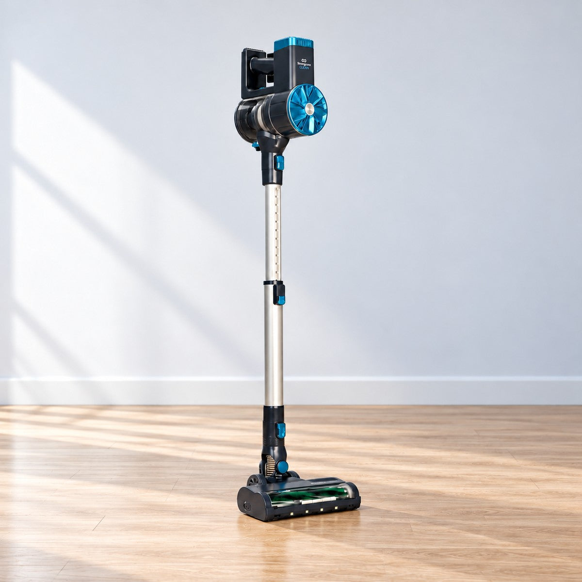 CLEAN standing unsupported on its floor brush, clear of the wall and furniture.