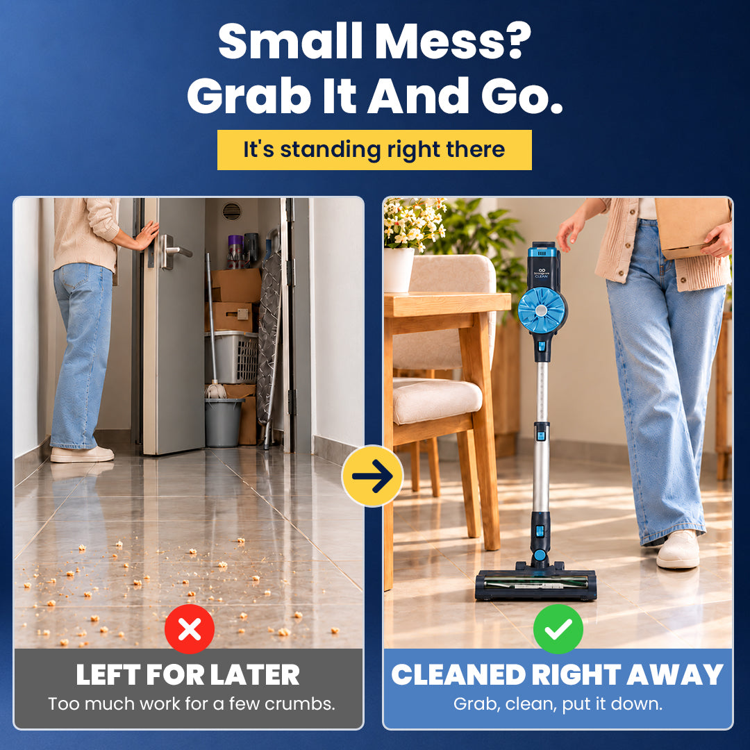 CLEAN self-standing cordless vacuum for everyday mess