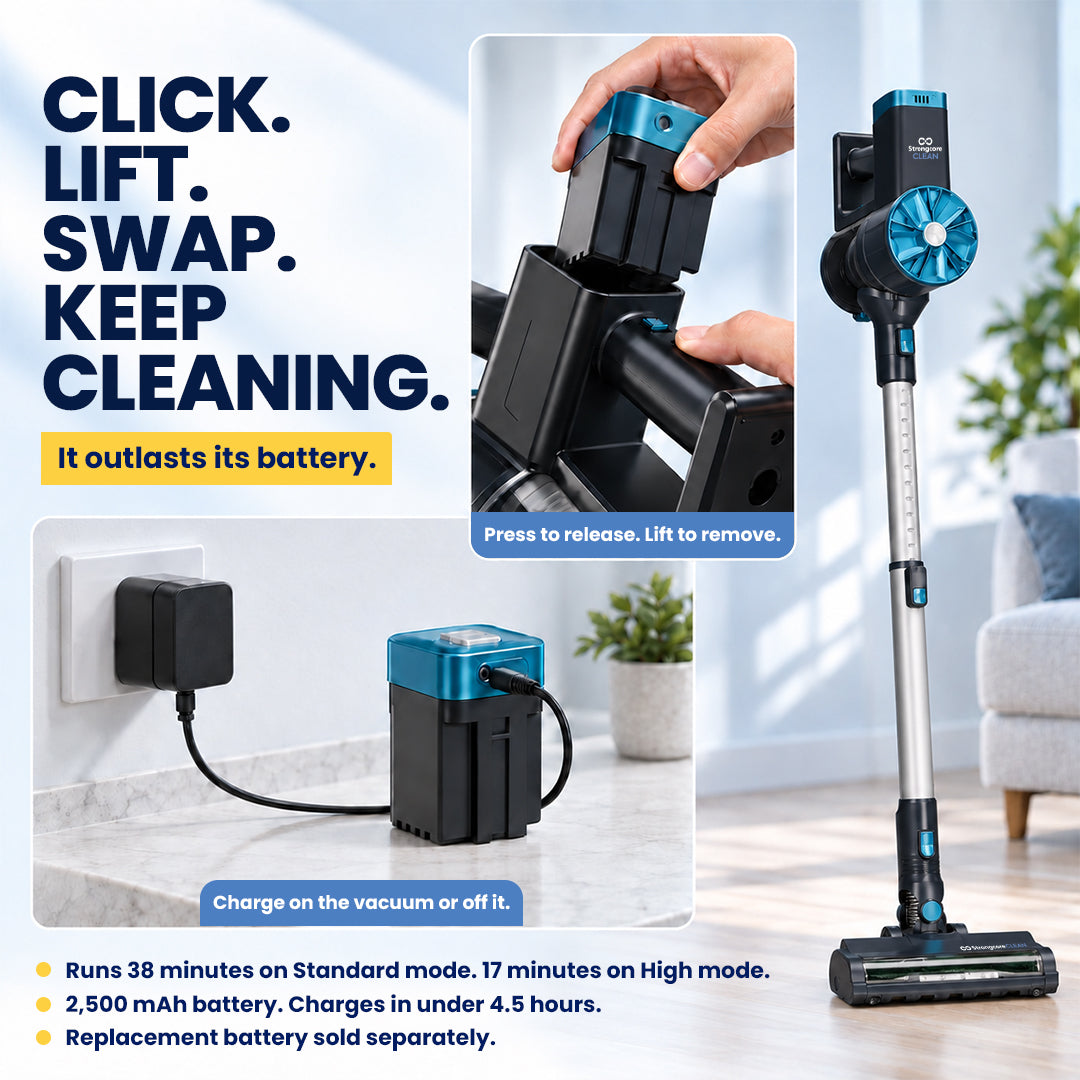 CLEAN detachable battery for charging and replacement