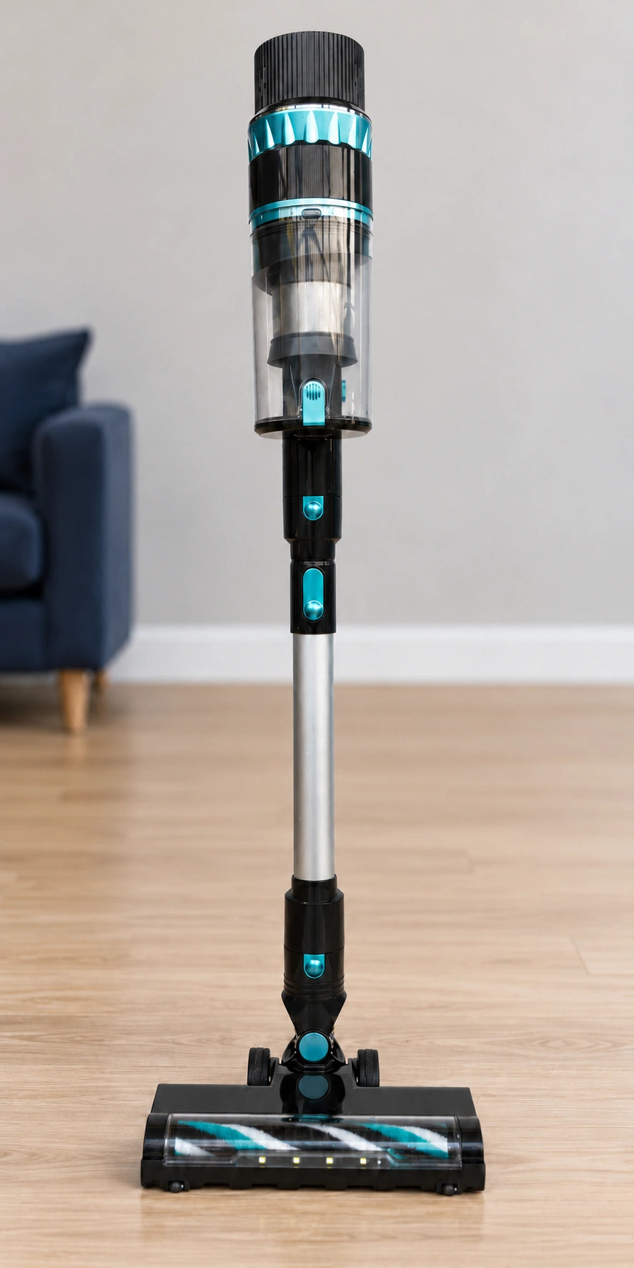Complete GRIT standing on its own floor head in a home setting; source-led photographic edit.